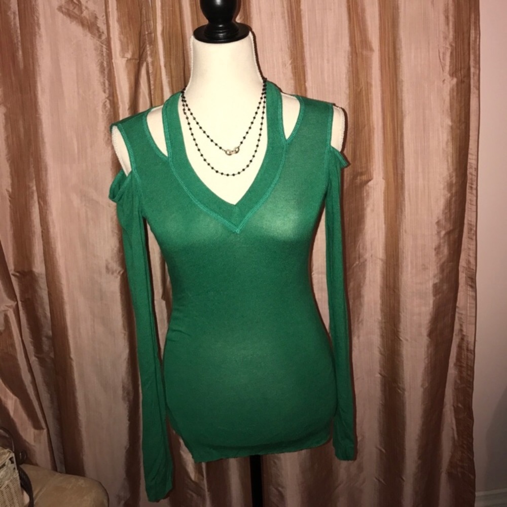 Bailey 44 Cold Shoulder Green Top XS